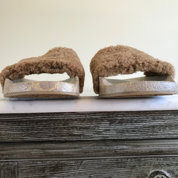 COACH MENS TAN SHERLING SLIDE SANDAL - Picture 6 of 14